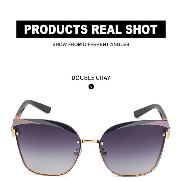 CCspace Women's Rimless Cat Eye Alloy Frame Sunglasses 49123 Sunglasses CCspace Sunglasses