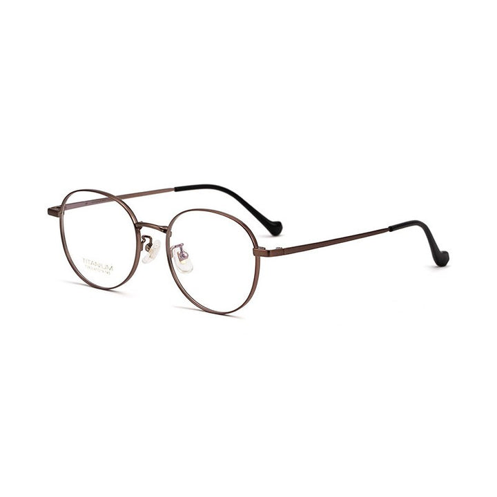 Hotochki Unisex Full Rim Polygon Beta Titanium Frame Eyeglasses 3933 Full Rim Hotochki COFFEE