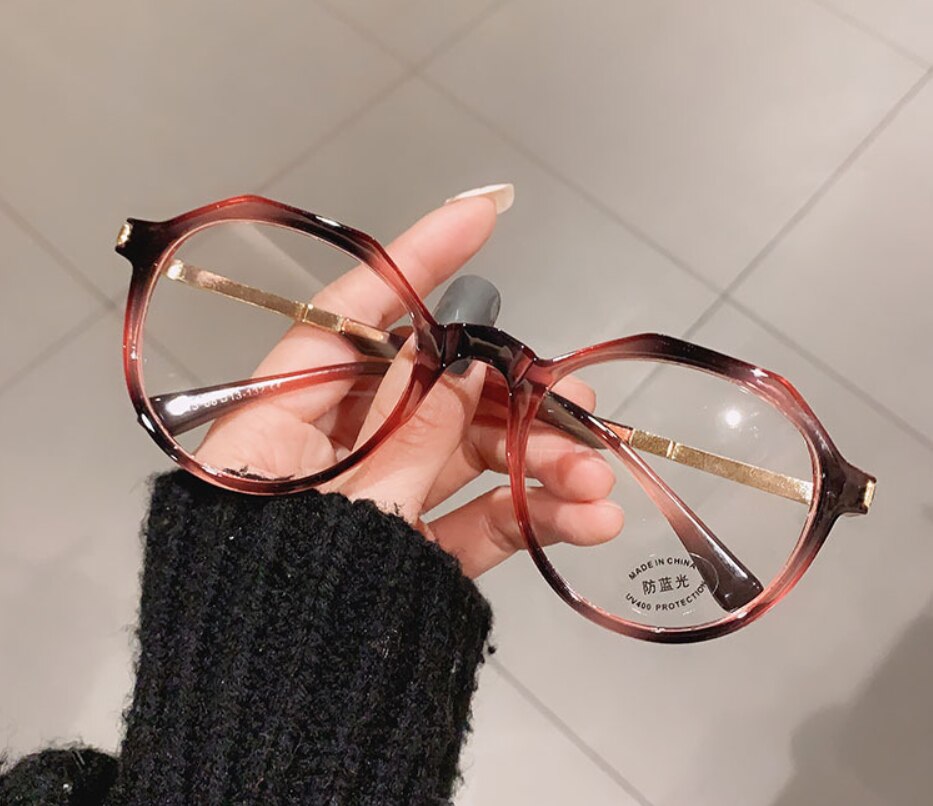 CCspace Unisex Full Rim Square Round Tr 90 Titanium Frame Eyeglasses 46870 Full Rim CCspace Round Leopard