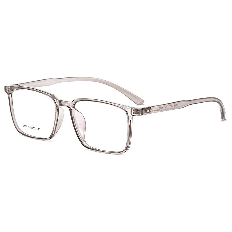 KatKani Unisex Full Rim Square TR 90 Frame Eyeglasses D115 Full Rim KatKani Eyeglasses Transparent Gray  
