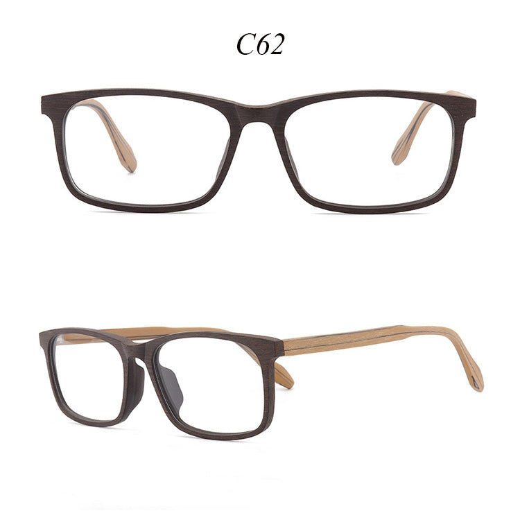 Hdcrafter Unisex Full Rim Oversized Square Wood Frame Eyeglasses 1691 Full Rim Hdcrafter Eyeglasses