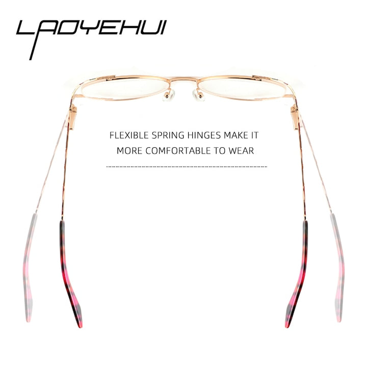 Laoyehui Women's Eyeglasses Alloy Frame Oversize Round 18032 Full Rim Laoyehui
