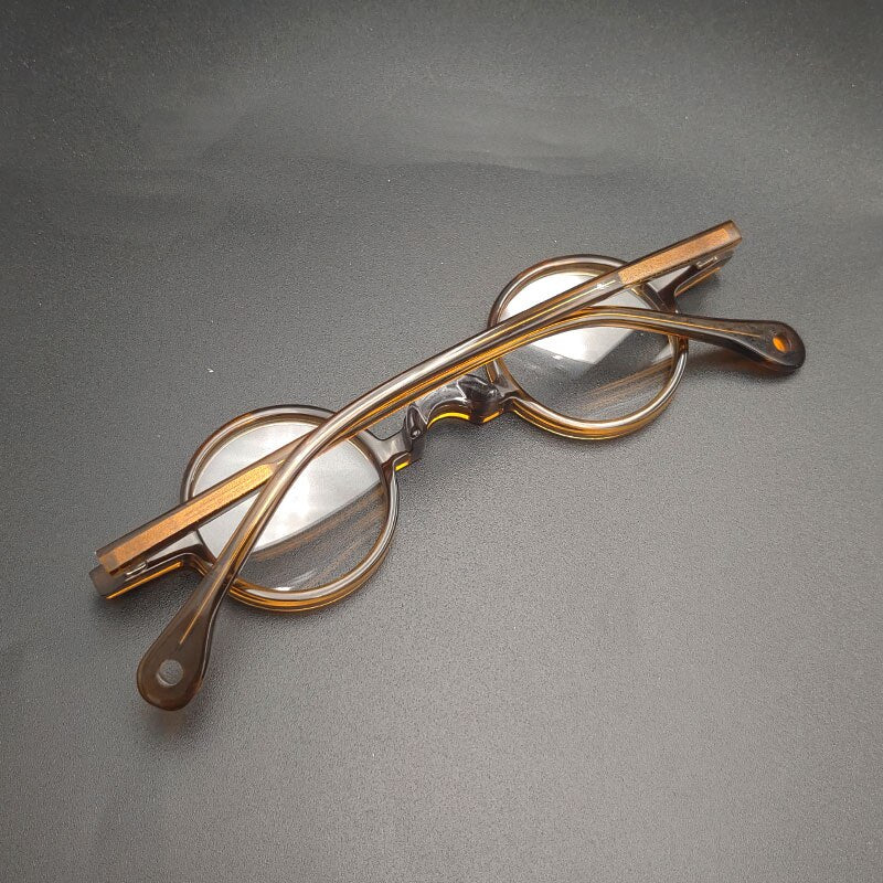 Yujo Unisex Full Rim Round Acetate Eyeglasses Y044 Full Rim Yujo