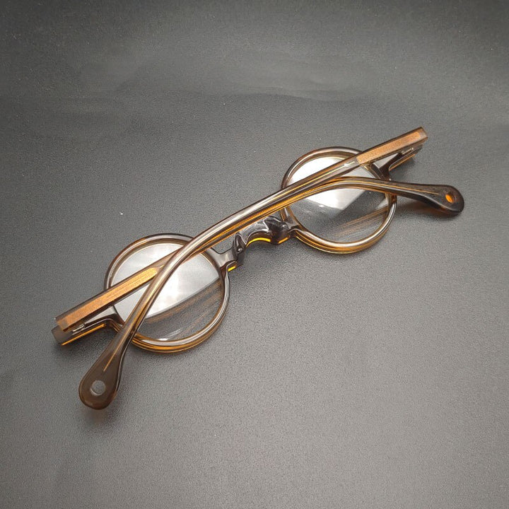 Yujo Unisex Full Rim Round Acetate Eyeglasses Y044 Full Rim Yujo