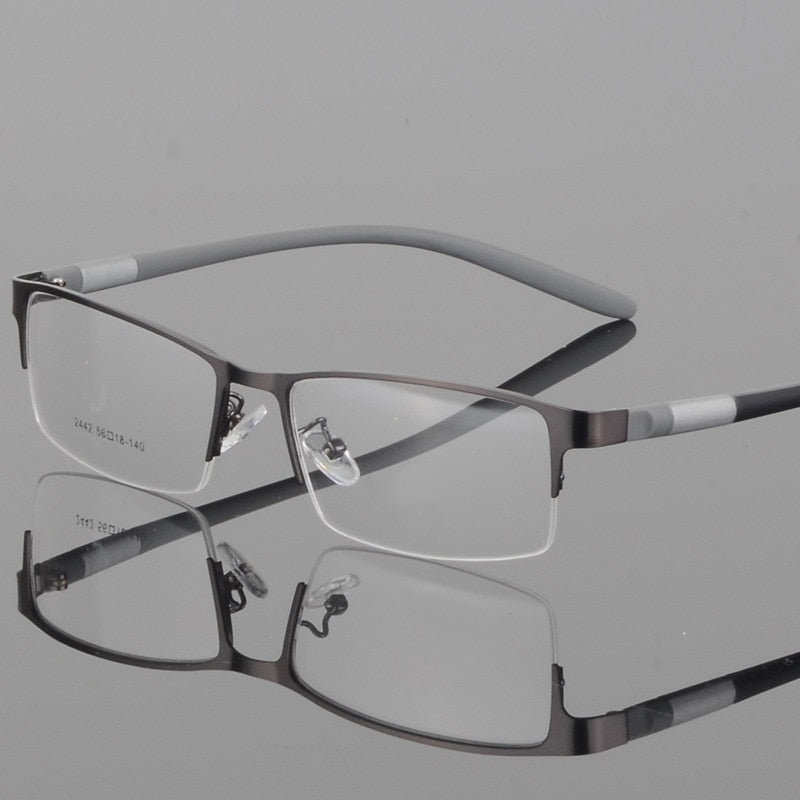 Hotony Unisex Semi Rim Alloy Frame TR 90 Temple Eyeglasses 2242 Semi Rim Hotony
