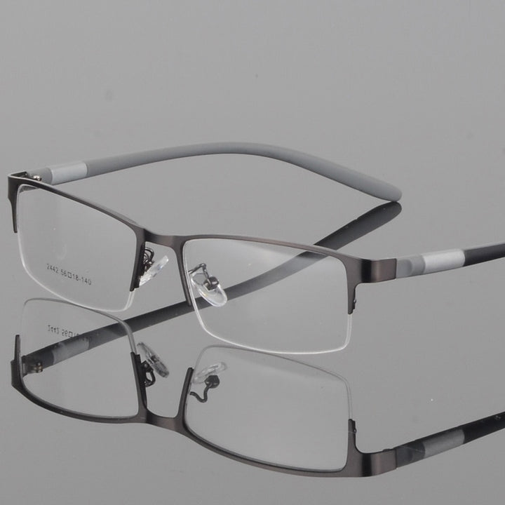 Hotony Unisex Semi Rim Alloy Frame TR 90 Temple Eyeglasses 2242 Semi Rim Hotony