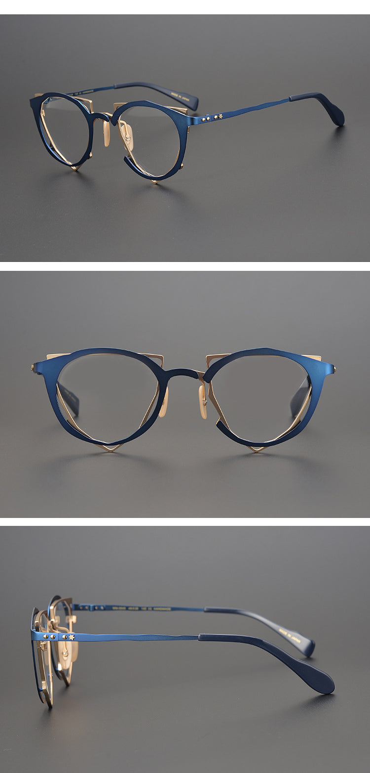 Gatenac Unisex Full Rim Triangle Alloy Frame Eyeglasses Gxyj535 Full Rim Gatenac