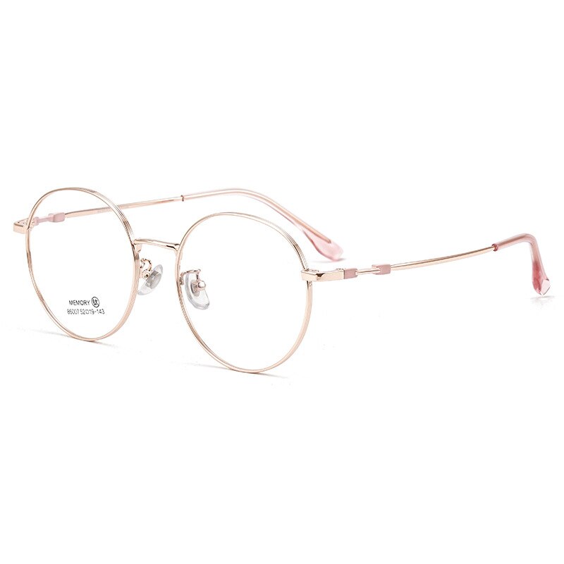 Yimaruili Unisex Full Rim Round β Titanium Frame Eyeglasses  86007YF Full Rim Yimaruili Eyeglasses Rose Gold