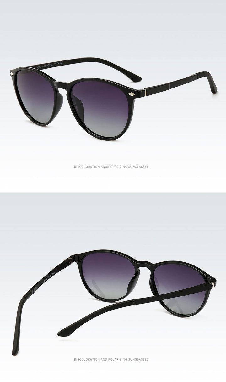 Reven Jate Unisex Full Rim Oval Alloy Rivet Tr 90 Polarized Sunglasses 9900 Sunglasses Reven Jate