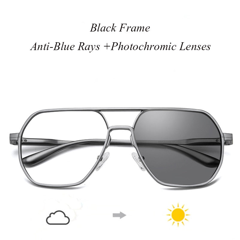 Hdcrafter Unisex Full Rim Large Square Tr 90 Eyeglasses Photochromic 8692 Full Rim Hdcrafter Eyeglasses Black Frame 1
