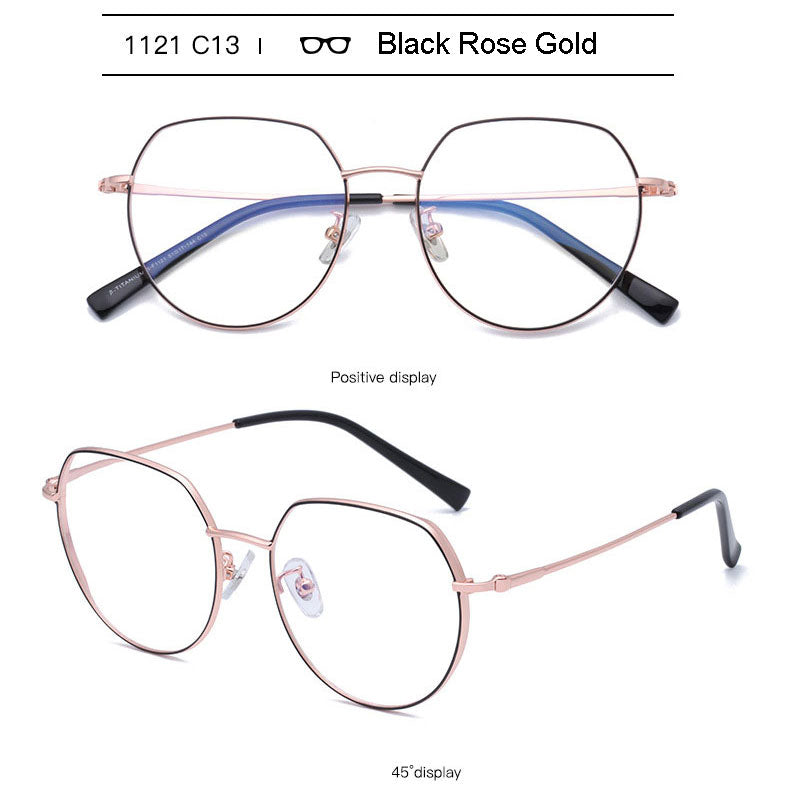 Hotony Unisex Full Rim Alloy Round Frame Eyeglasses 1121 Full Rim Hotony