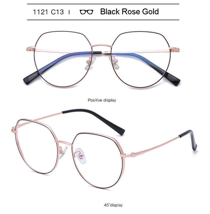 Hotony Unisex Full Rim Alloy Round Frame Eyeglasses 1121 Full Rim Hotony
