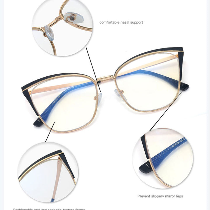 Hotony Women's Full Rim Cat Eye TR 90 Resin Alloy Frame Eyeglasses 95778 Full Rim Hotony