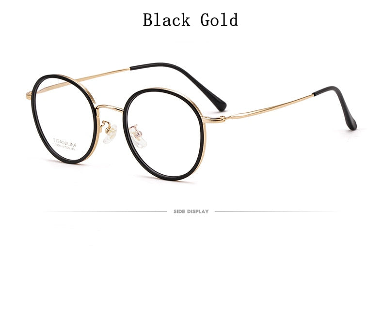 Yimaruili Unisex Full Rim Elastic β Titanium Round Frame Eyeglasses T6053 Full Rim Yimaruili Eyeglasses