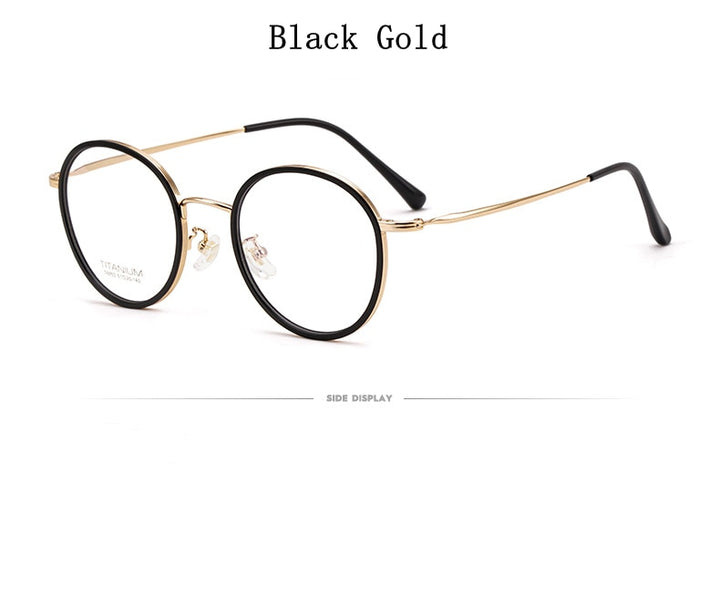 Yimaruili Unisex Full Rim Elastic β Titanium Round Frame Eyeglasses T6053 Full Rim Yimaruili Eyeglasses