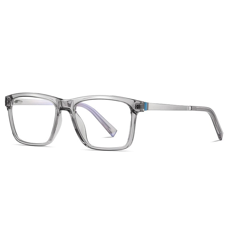 Oveliness Unisex Full Rim Square Tr 90 Titanium Eyeglasses 2078 Full Rim Oveliness c4 transparent gray