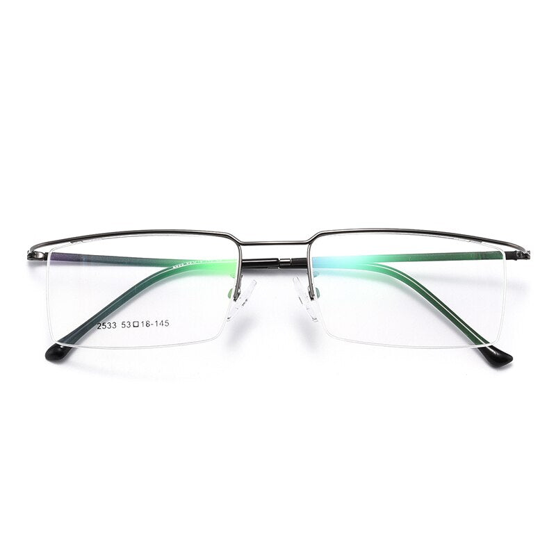 Bclear Men's Semi Rim Square Titanium Alloy Eyeglasses Sc2533 Semi Rim Bclear