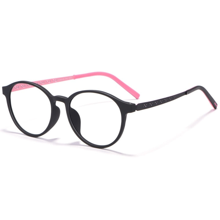 Yimaruili Unisex Full Rim Round Titanium Frame Eyeglasses 8868T Full Rim Yimaruili Eyeglasses Black Pink