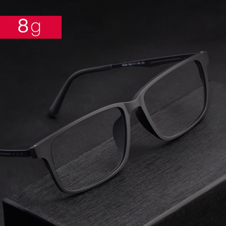 Hotony Unisex Full Rim TR 90 Square Frame Titanium Temple Eyeglasses 8838 Full Rim Hotony