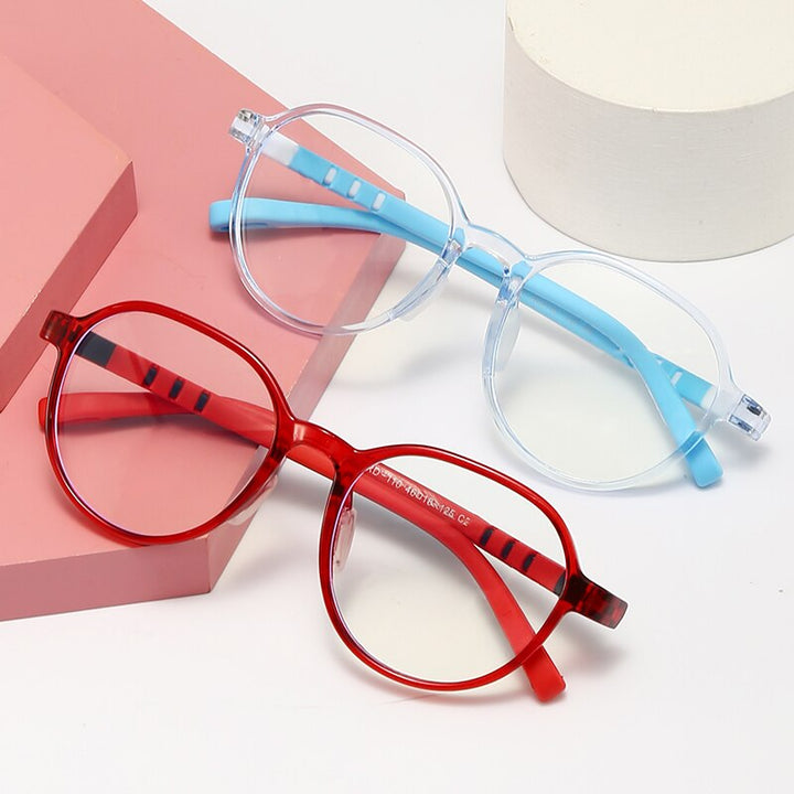 Oveliness Unisex Children's Full Rim Round Square Tr 90 Titanium Eyeglasses Trd110 Full Rim Oveliness