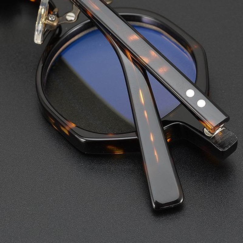 Gatenac Unisex Full Rim Round Acetate Double Bridge Frame Eyeglasses Gxyj706 Full Rim Gatenac