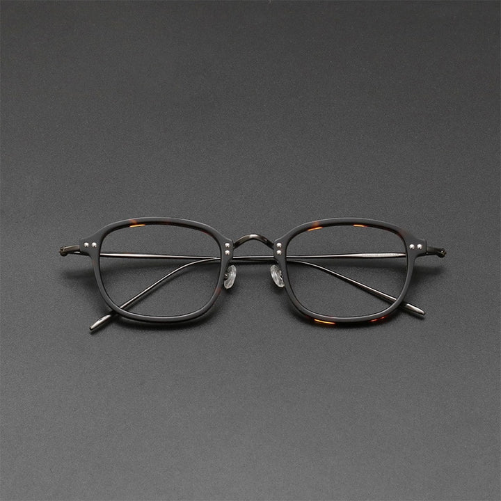 Gatenac Unisex Full Rim Square Titanium Acetate Frame Eyeglasses Gxyj364 Full Rim Gatenac 2
