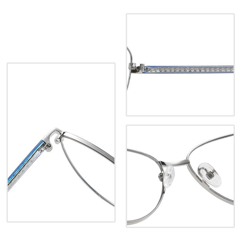 Hotochki Women's Full Rim Cat Eye Alloy Frame Eyeglasses 3006 Full Rim Hotochki