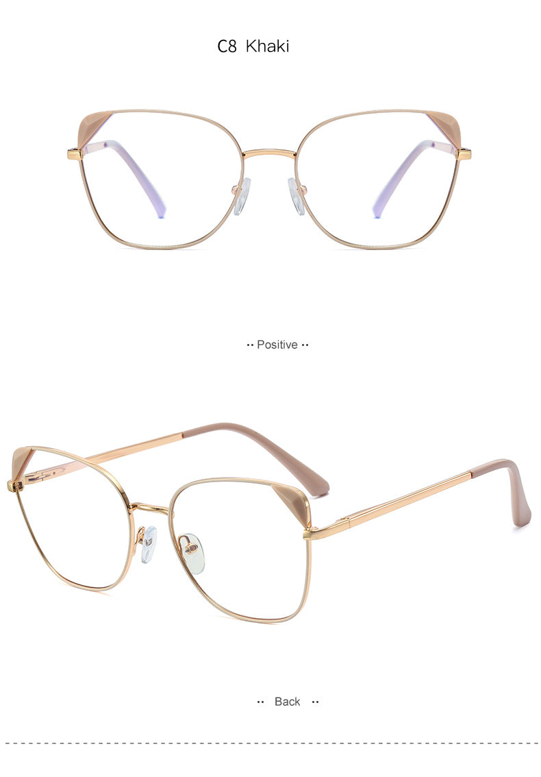 Hotony Women's Full Rim Cat Eye TR 90 Resin Alloy Frame Eyeglasses 95805 Full Rim Hotony