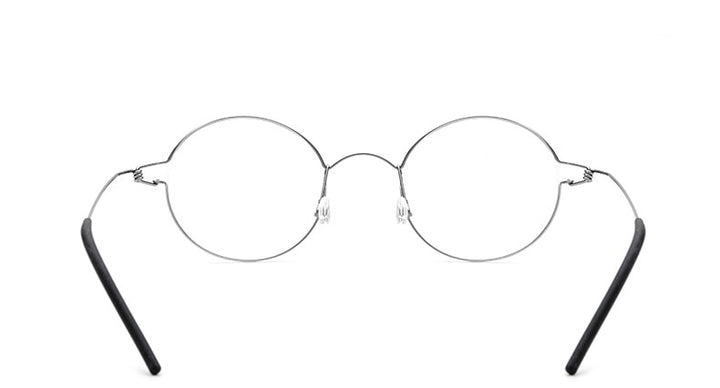 Yimaruili Unisex Full Rim Screwless Titanium Alloy Round Frame Eyeglasses 28607 Full Rim Yimaruili Eyeglasses