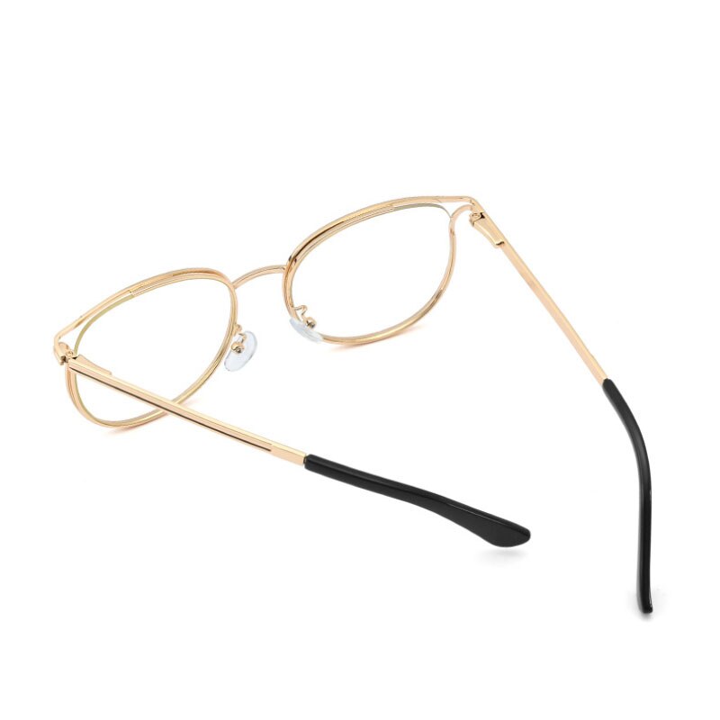 Hotony Women's Full Rim Round Cat Eye TR 90 Alloy Frame Eyeglasses 95785 Full Rim Hotony