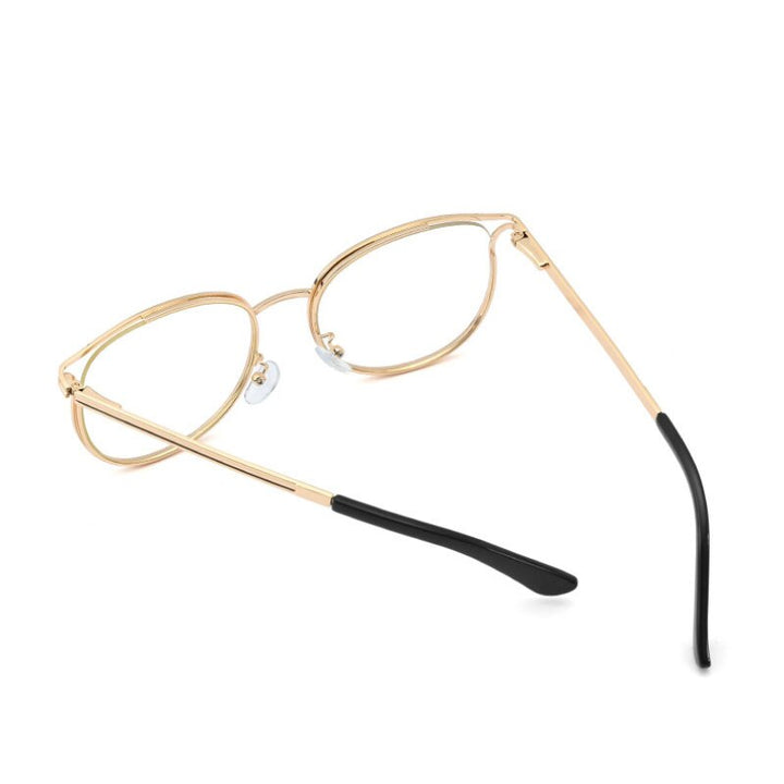 Hotony Women's Full Rim Round Cat Eye TR 90 Alloy Frame Eyeglasses 95785 Full Rim Hotony
