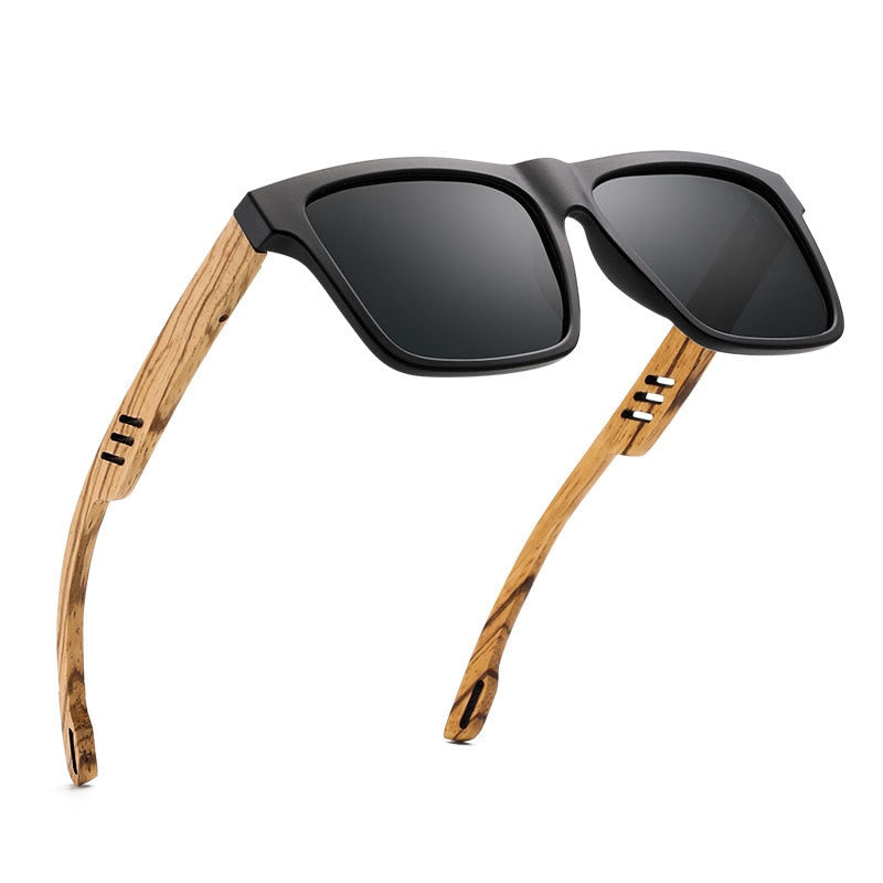 Yimaruili Unisex Full Rim Square  Bamboo/Wooden Frame Polarized Lens Sunglasses 8028 Sunglasses Yimaruili Sunglasses