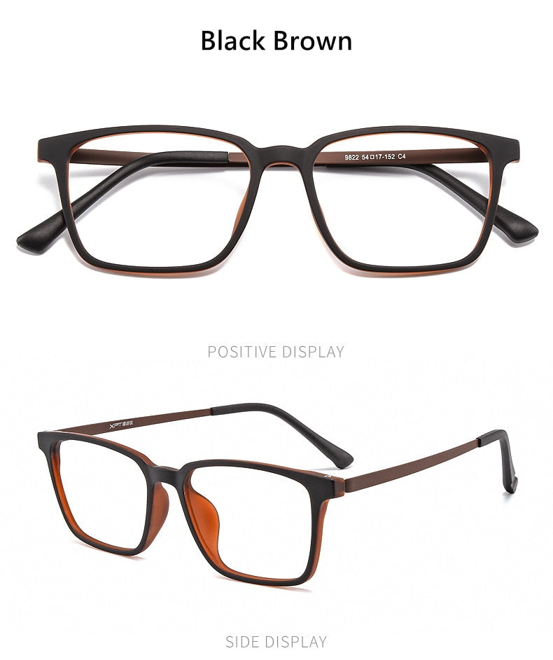 Yimaruili Men's Full Rim Square Titanium Frame Eyeglasses 9822 Full Rim Yimaruili Eyeglasses