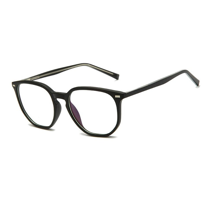 Handoer Unisex Full Rim Round Square Tr 90 Eyeglasses 203 Full Rim Handoer Matte Black