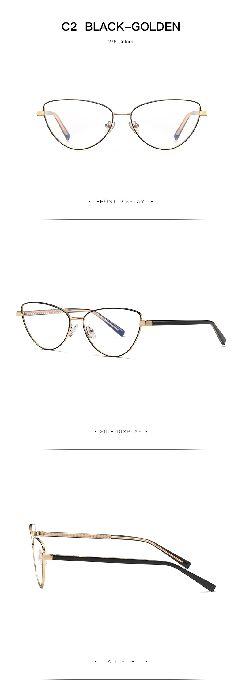 Gmei Women's Full Rim Alloy Cat Eye Frame Eyeglasses 3006 Full Rim Gmei Optical
