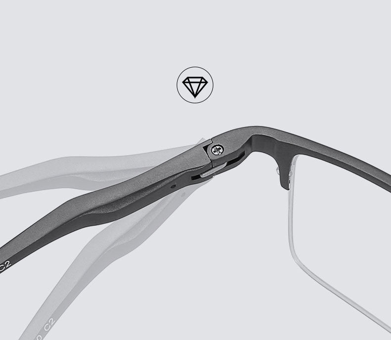 Hotochki Unisex Semi Rim Aluminum Magnesium Alloy Frame Eyeglasses 6297 Semi Rim Hotochki