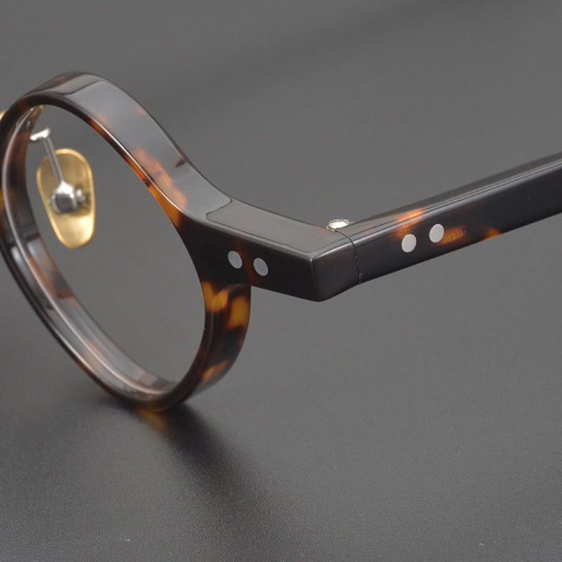Gatenac Unisex Full Rim Round Acetate Frame Eyeglasses Gxyj704 Full Rim Gatenac
