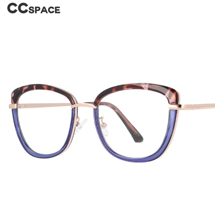 CCspace Women's Full Rim Square Cat Eye Tr 90 Titanium Frame Eyeglasses 53041 Full Rim CCspace