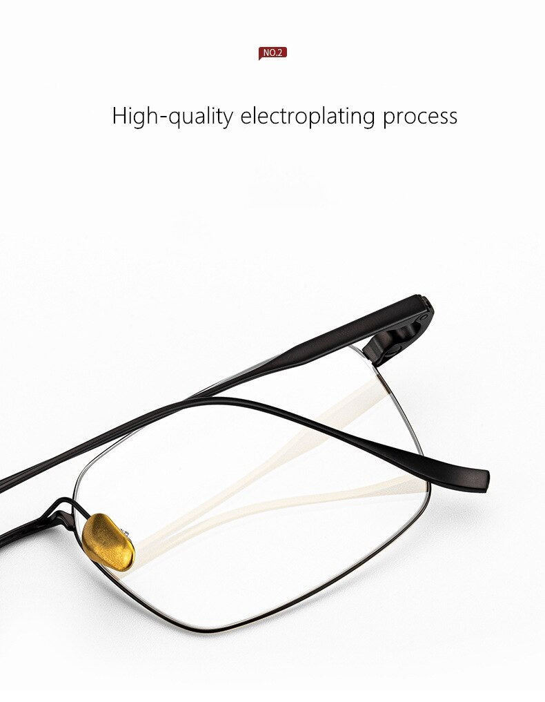 Yimaruili Men's Full Rim Titanium Alloy Frame Eyeglasses SC10T Full Rim Yimaruili Eyeglasses