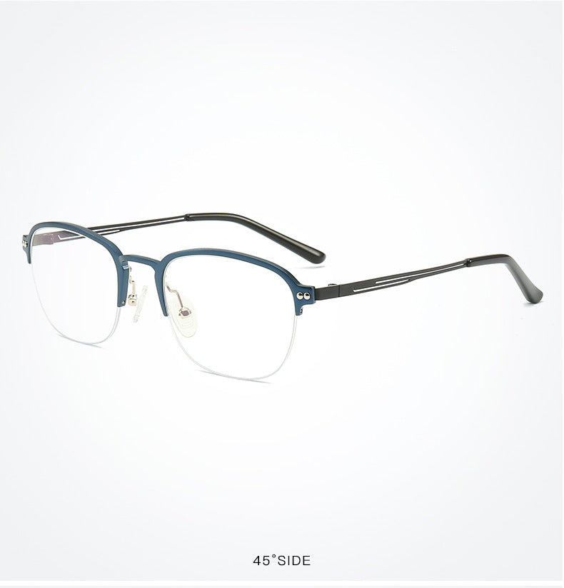 Hdcrafter Unisex Semi Rim Square Titanium Frame Eyeglasses 6097 Semi Rim Hdcrafter Eyeglasses