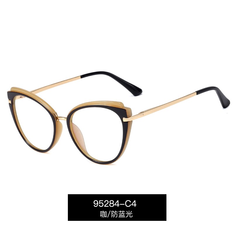 Hotony Women's Full Rim Round Cat Eye Acetate Eyeglasses 95284 Full Rim Hotony C4