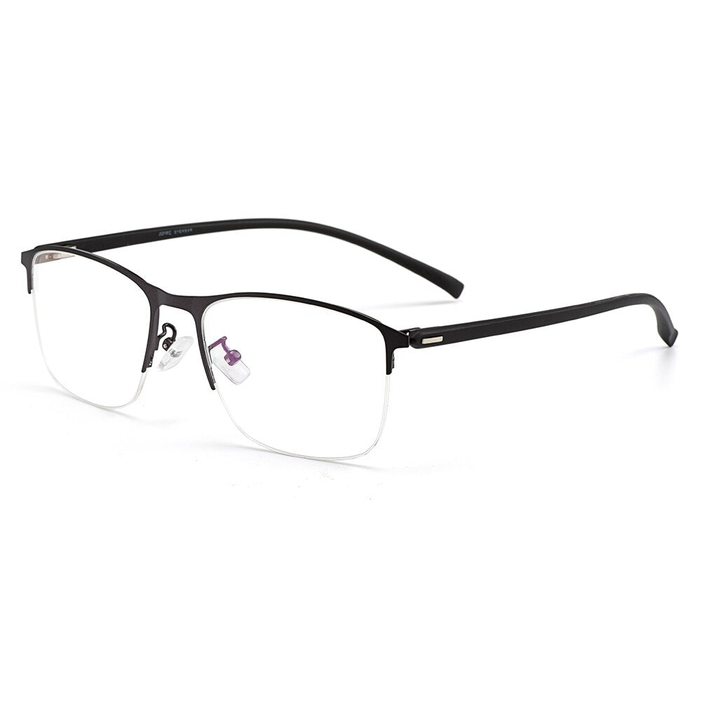 Gmei Men's Semi Rim Square Tr 90 Alloy Eyeglasses S61005 Semi Rim Gmei Optical C22