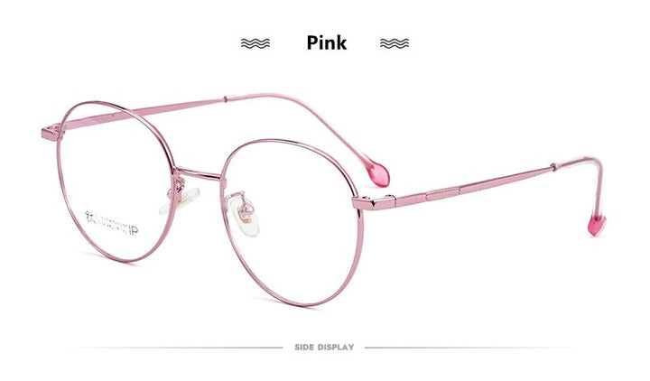 Yimaruili Women's Full Rim Round β Titanium Frame Eyeglasses 2054 Full Rim Yimaruili Eyeglasses