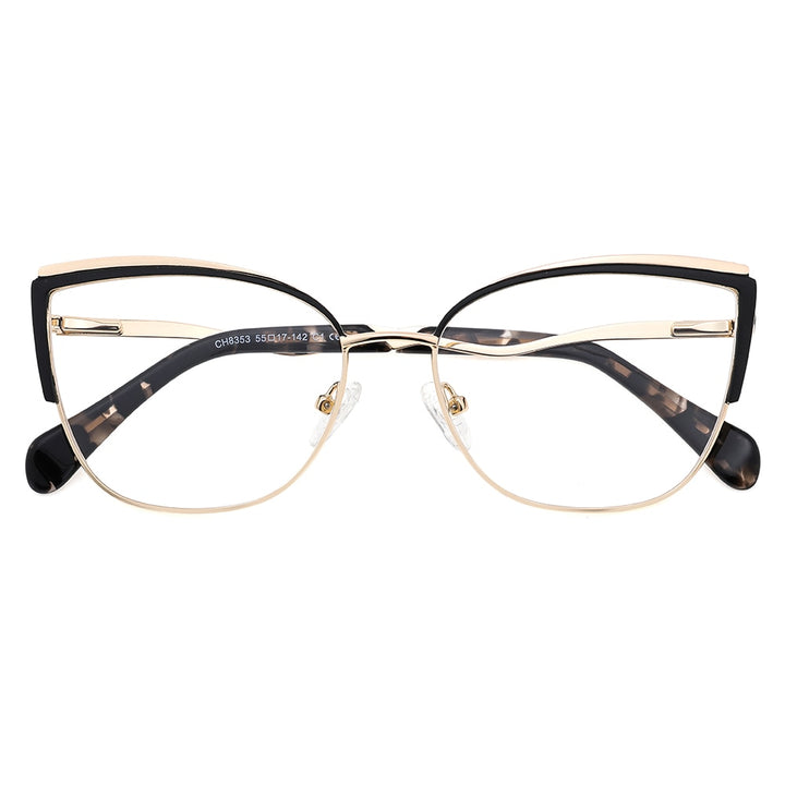 Laoyehui Women's Eyeglasses Cat Eye Alloy Reading Glasses Ch8353 Reading Glasses Laoyehui 0 Black