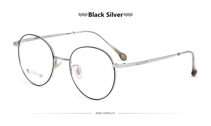 Yimaruili Women's Full Rim Round β Titanium Frame Eyeglasses 2054 Full Rim Yimaruili Eyeglasses