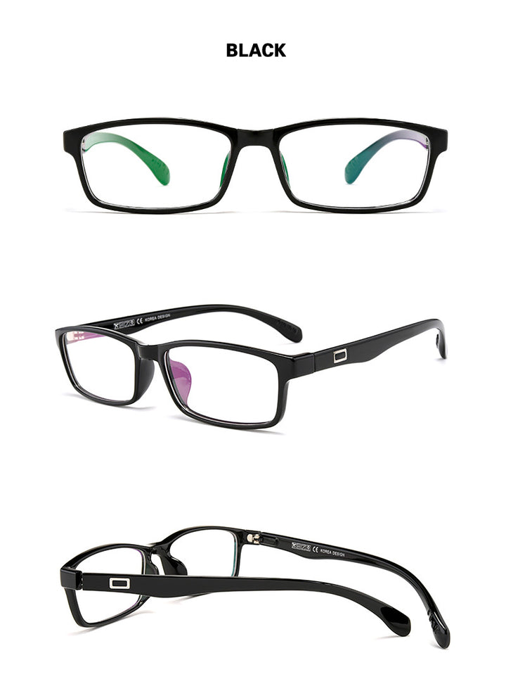 Chashma Men's Full Rim TR 90 Resin Titanium Rectangle Frame Eyeglasses 2300 Full Rim Chashma