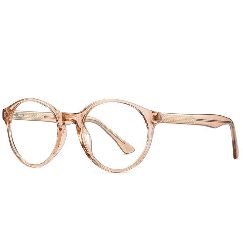 Chashma Unisex Full Rim Round Acetate Eyeglasses 2007 Full Rim Chashma Transparent Brown