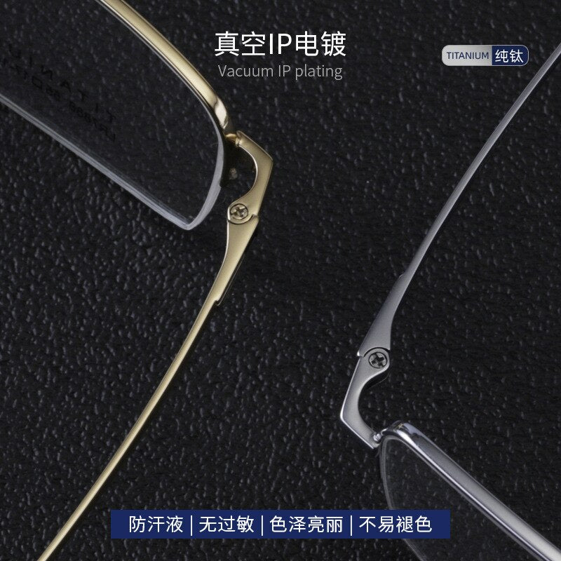 Men's Half Rim Titanium Frame Eyeglasses Lr7888 Semi Rim Bclear