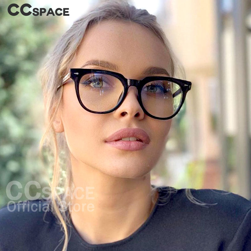 CCspace Unisex Full Rim Oval Square Tr 90 Titanium Frame Eyeglasses 51026 Full Rim CCspace