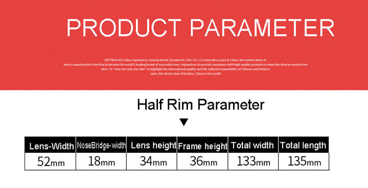 Hotony Unisex Full/Semi Rim Alloy Frame Eyeglasses 2516 Semi Rim Hotony